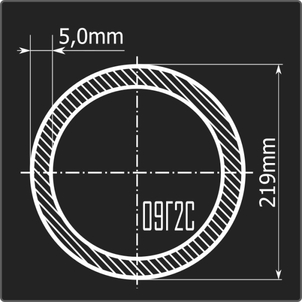 Труба электросварная 219*5,0 09Г2С Феррум 12м ГОСТ 10705-80