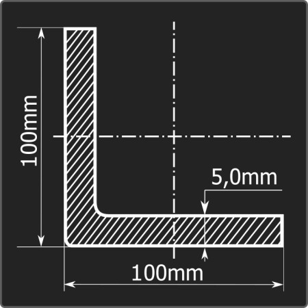 Угол холоднокатаный 100*100*5,0 ст.3пс Феррум 12м ГОСТ 19771-93