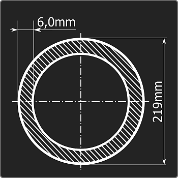 Труба электросварная 219*6,0 ст.20 Феррум 6м ГОСТ 10705-80