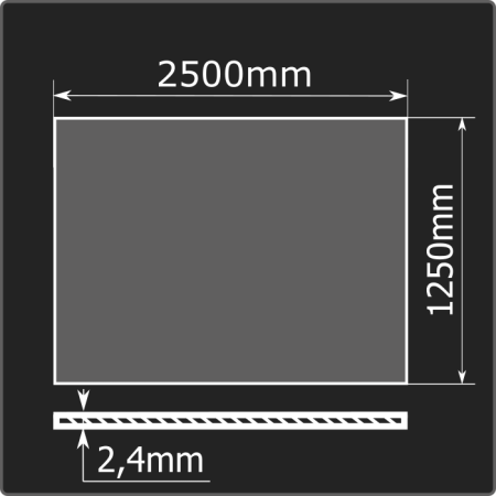 Лист горячекатаный 2,4*1250*2500 ст.3сп Феррум ГОСТ 16523-97