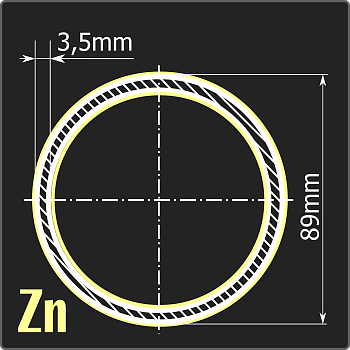 Труба электросварная оцинкованная 89*3,5 ст.3сп ГОСТ 10705-80 12м
