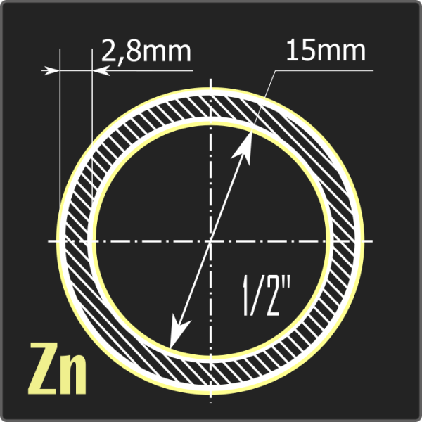 Труба ВГП оцинкованная 15*2,8 ст.3сп ГОСТ 3262-75 7,8м Труба ВГП оцинкованная 15*2,8 ст.3сп ГОСТ 3262-75 7,8м