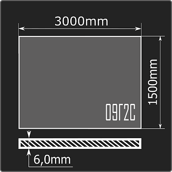 Лист горячекатаный 6,0*1500*3000 09Г2С ММК ГОСТ 19281-2014