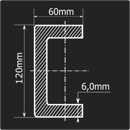 Швеллер холоднокатаный 120*60*6,0 ст.3пс Феррум 12м ГОСТ 8278-83