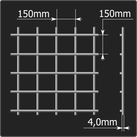 Сетка кладочная 150*150*4,0 (1,0*2,0) ТУ 25.93.13-001-03876796-2019