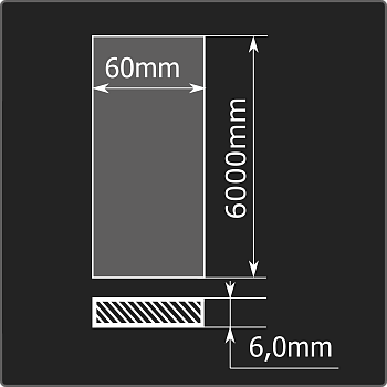 Полоса горячекатаная 6,0*60 6м ст.3сп ГОСТ 103-2006