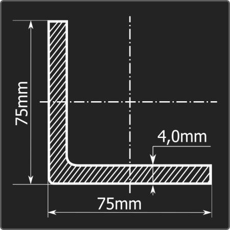 Угол холоднокатаный 75*75*4,0 ст.3пс Феррум 12м ГОСТ 19771-93