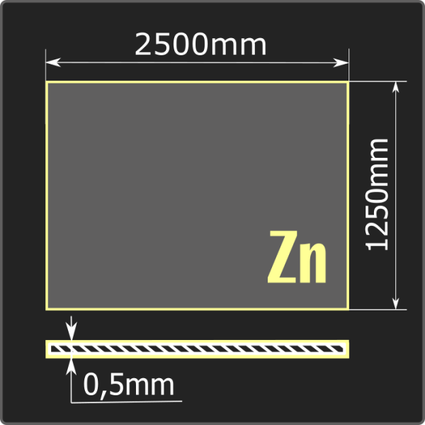 Лист оцинкованный 0,5*1250*2500 ст.08пс ММК ГОСТ 14918-2020