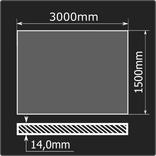 Лист горячекатаный 14*1500*3000 ст.3сп Феррум ГОСТ 14637-89