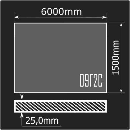 Лист горячекатаный 25*1500*6000 09Г2С ЧМК ГОСТ 19281-2014 Лист горячекатаный 25*1500*6000 09Г2С ЧМК ГОСТ 19281-2014
