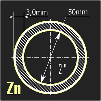 Труба ВГП оцинкованная 50*3,0 ст.3пс ГОСТ 3262-75 6м