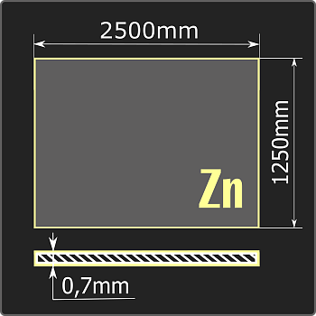 Лист оцинкованный 0,7*1250*2500 ст.08пс ММК ГОСТ 9045-93