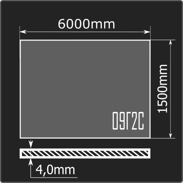 Лист горячекатаный 4,0*1500*6000 09Г2С Феррум ГОСТ 19281-2014