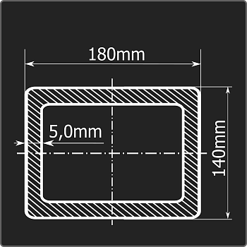 Труба проф. 180*140*5,0 ст.3сп 12м ГОСТ 30245-2003