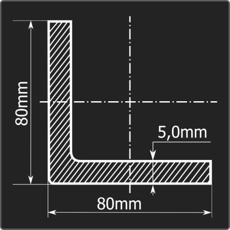 Угол холоднокатаный 80*80*5,0 ст.3пс Феррум 12м ГОСТ 19771-93