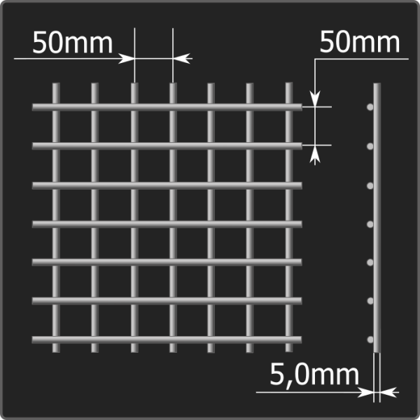 Сетка кладочная 50*50*5,0 (0,36*2,0) ТУ 25.93.13-001-03876796-2019