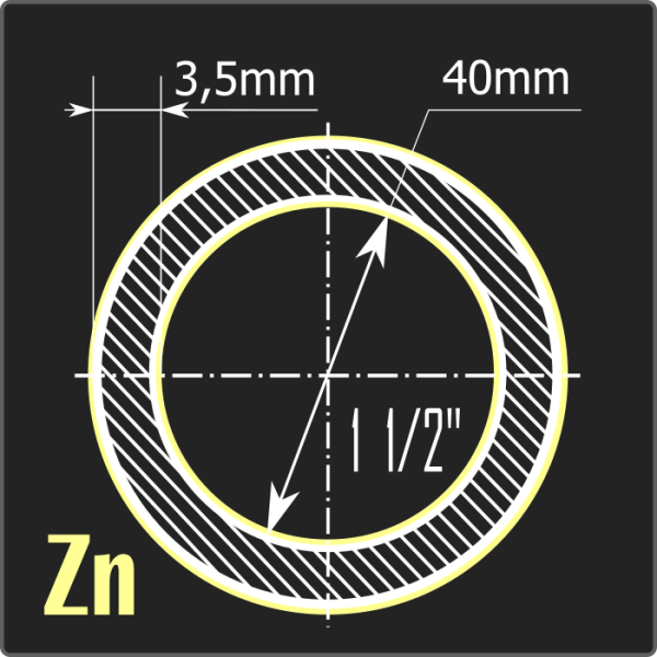 Труба ВГП оцинкованная 40*3,5 ст.2пс ГОСТ 3262-75 6м Труба ВГП оцинкованная 40*3,5 ст.2пс ГОСТ 3262-75 6м