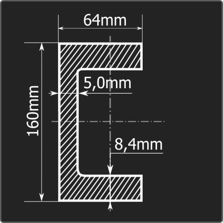 Швеллер 16П ст.3сп 12м ГОСТ 535-2005/ГОСТ 8240-97