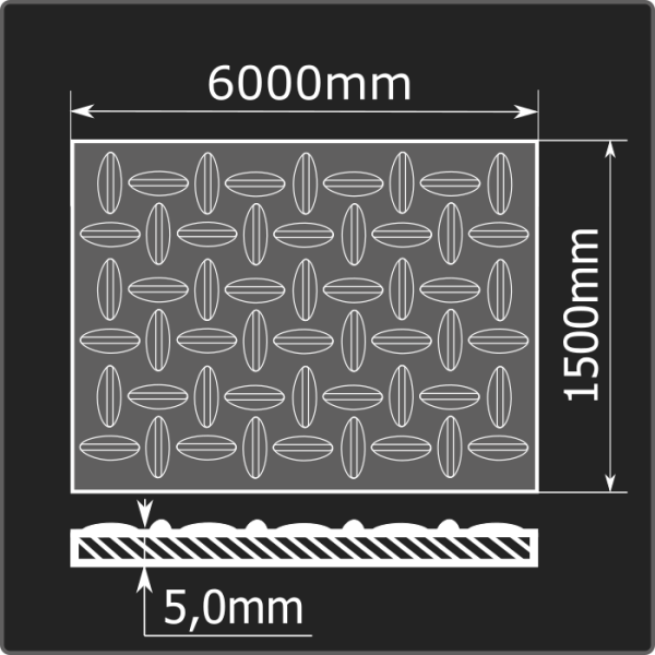 Лист рифленый 5,0*1500*6000 ст.3сп Феррум ГОСТ 8568-77 чечевица
