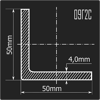 Угол холоднокатаный 50*50*4,0 09Г2С Феррум 12м ГОСТ 19281-2014