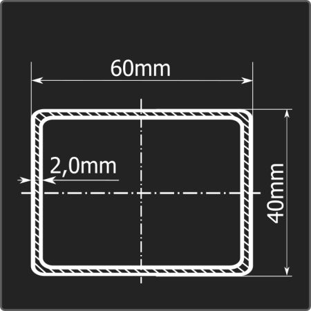 Труба проф. 60*40*2,0 ст.08пс Феррум 6м холоднокатаная ТУ