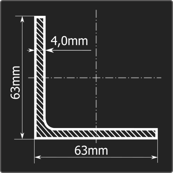 Угол 63*63*4,0 ст.3сп 12м ГОСТ 535-2005/ГОСТ 8509-93